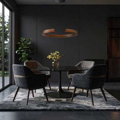 Lucid Timber Round LED Dimmable Modern Pendant