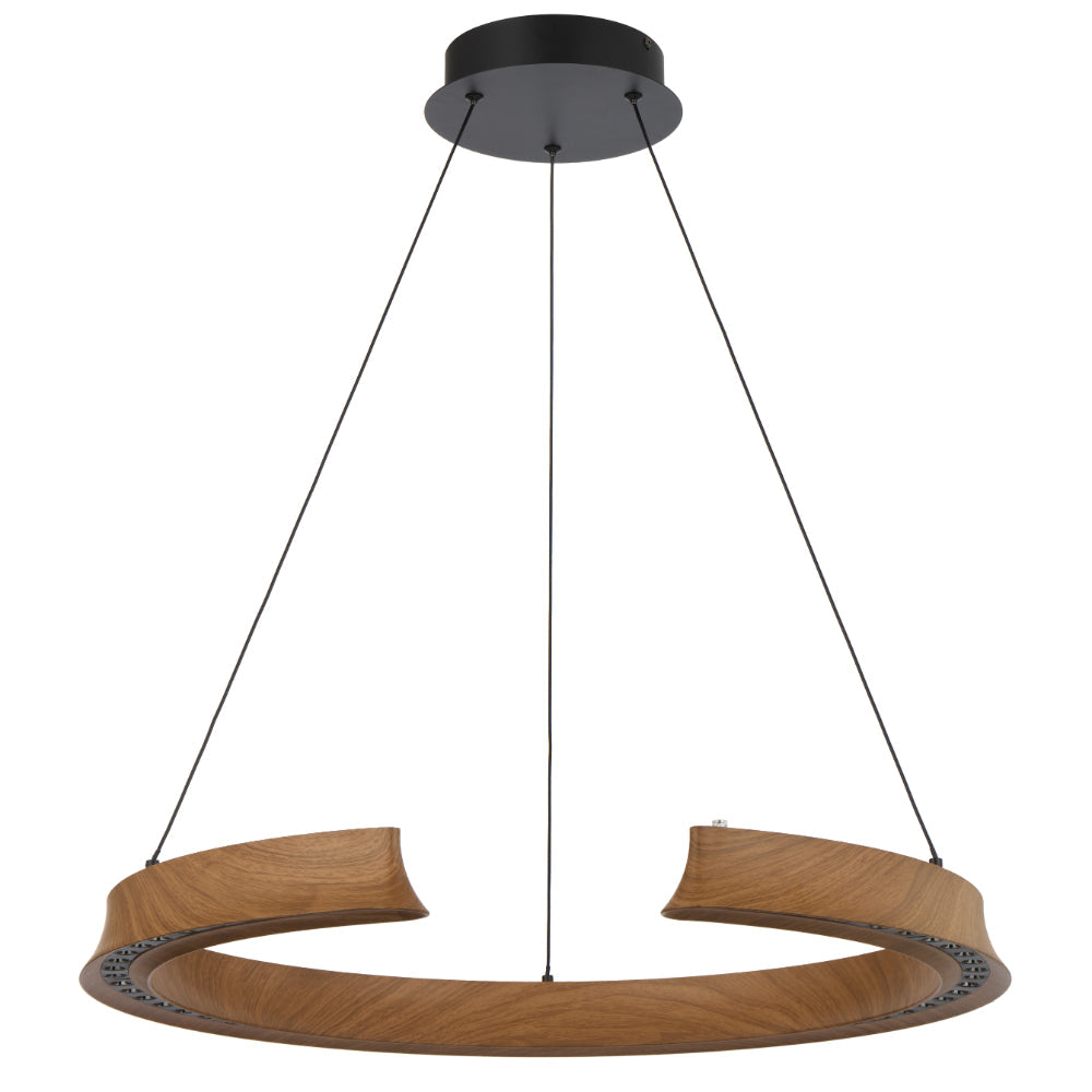 Lucid Timber Round LED Dimmable Modern Pendant