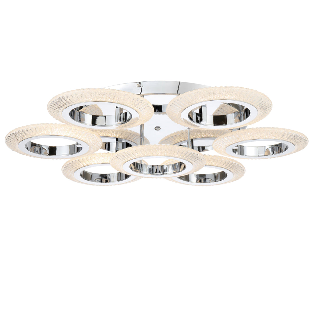 Luna 7 Ring Crystal-Look LED Tri-Colour 77w Close to Ceiling