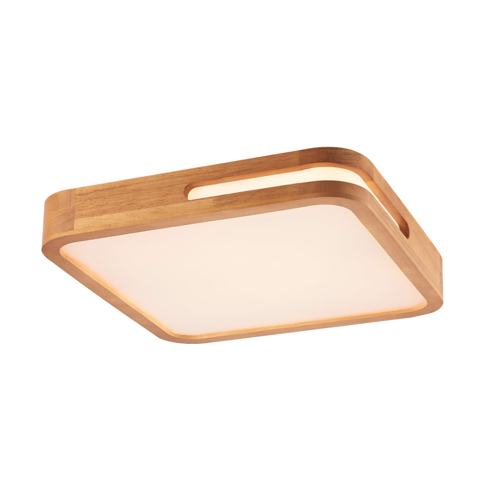 Lyric 40cm 24w Timber Tri-Colour LED Oyster Close to Ceiling