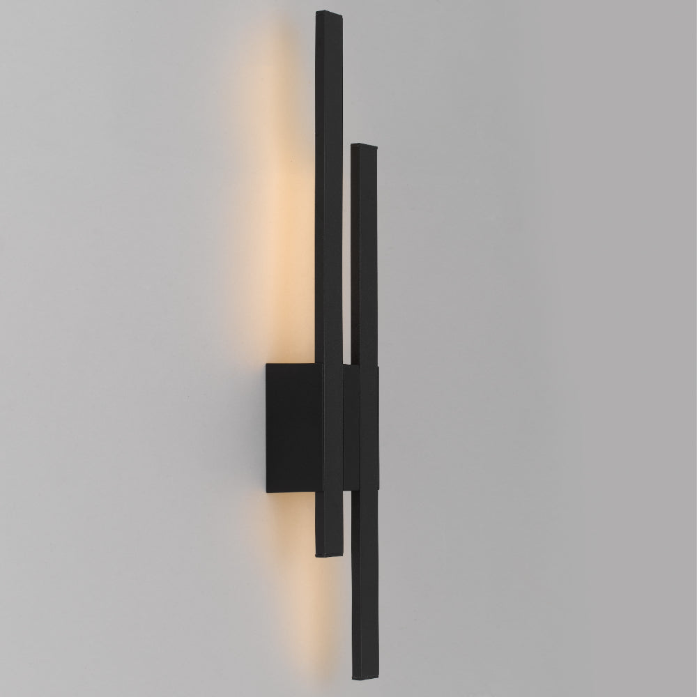 Masto 2 Light 3000k Black Contemporary LED Wall Light