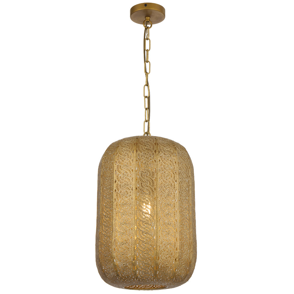 Masya Antique Brass Classic Perforated Pattern Metal Pendant