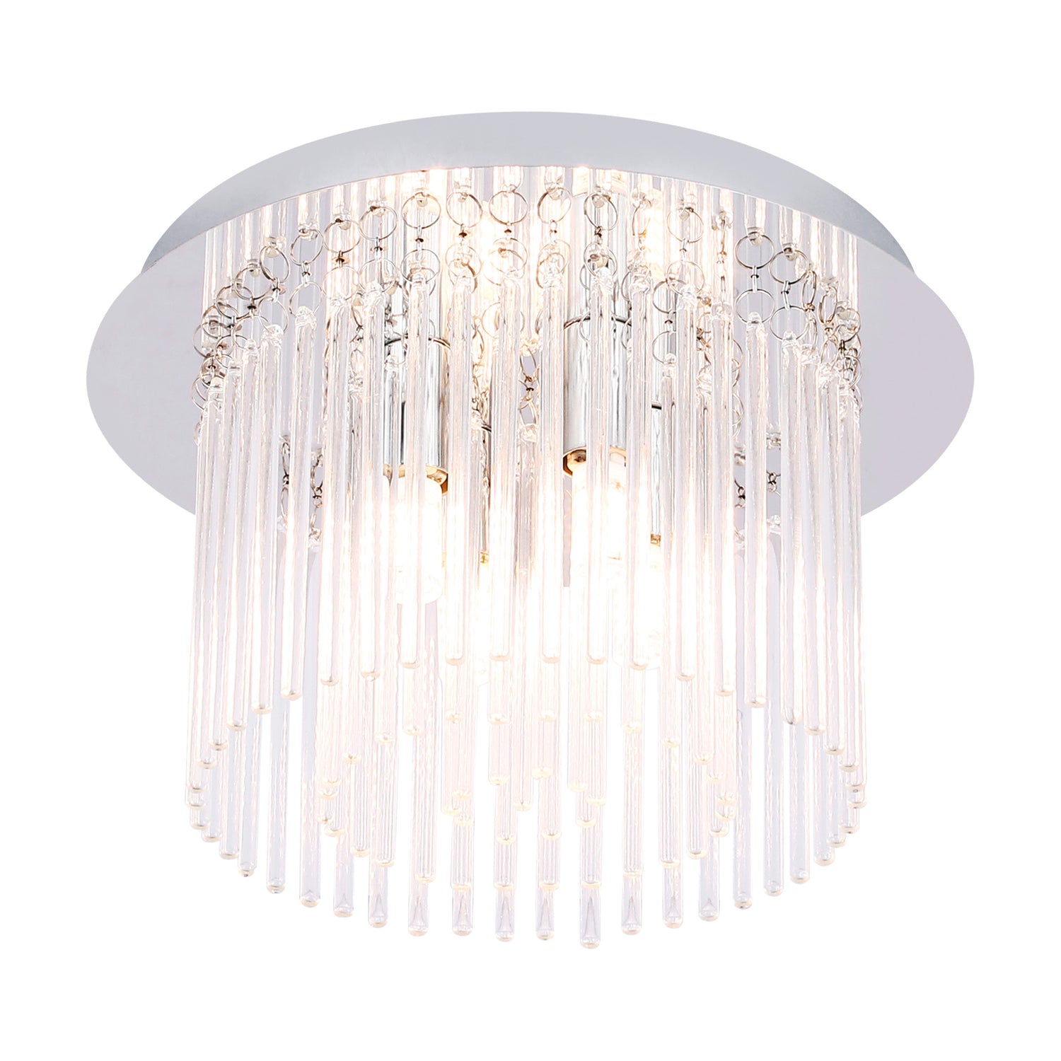 Clarence 4 Light Glass Crystal-Look Elegant Ceiling Light