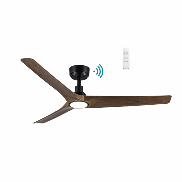 Cordoba 52"/1320mm 3 Blade Black and Walnut with LED Light DC Motor Smart App Control Ceiling Fan