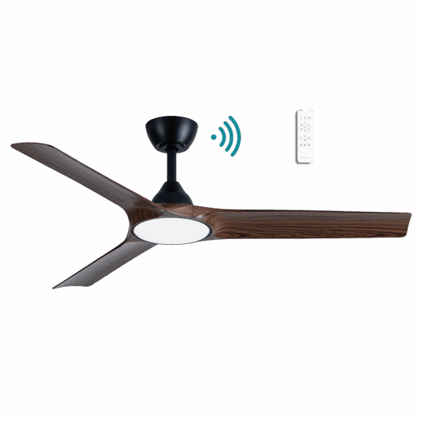 Alpine 52"/1320mm 3 Blade Black and Walnut with LED Light DC Motor Smart App Control Ceiling Fan