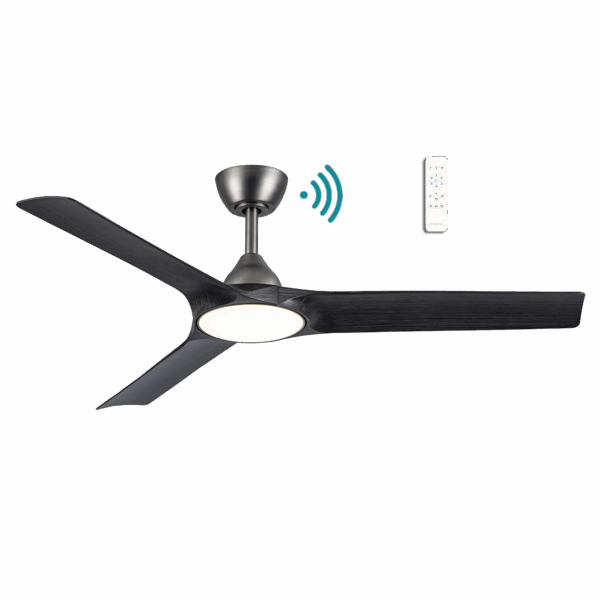 Alpine 52"/1320mm 3 Blade Pewter and Charcoal with LED Light DC Motor Smart App Control Ceiling Fan