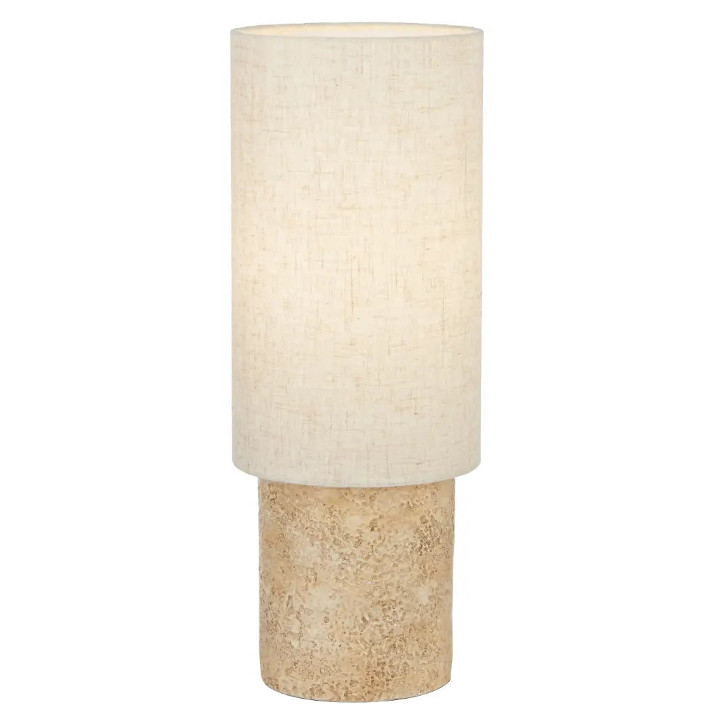 Minra Beige Cast Stone Table Lamp