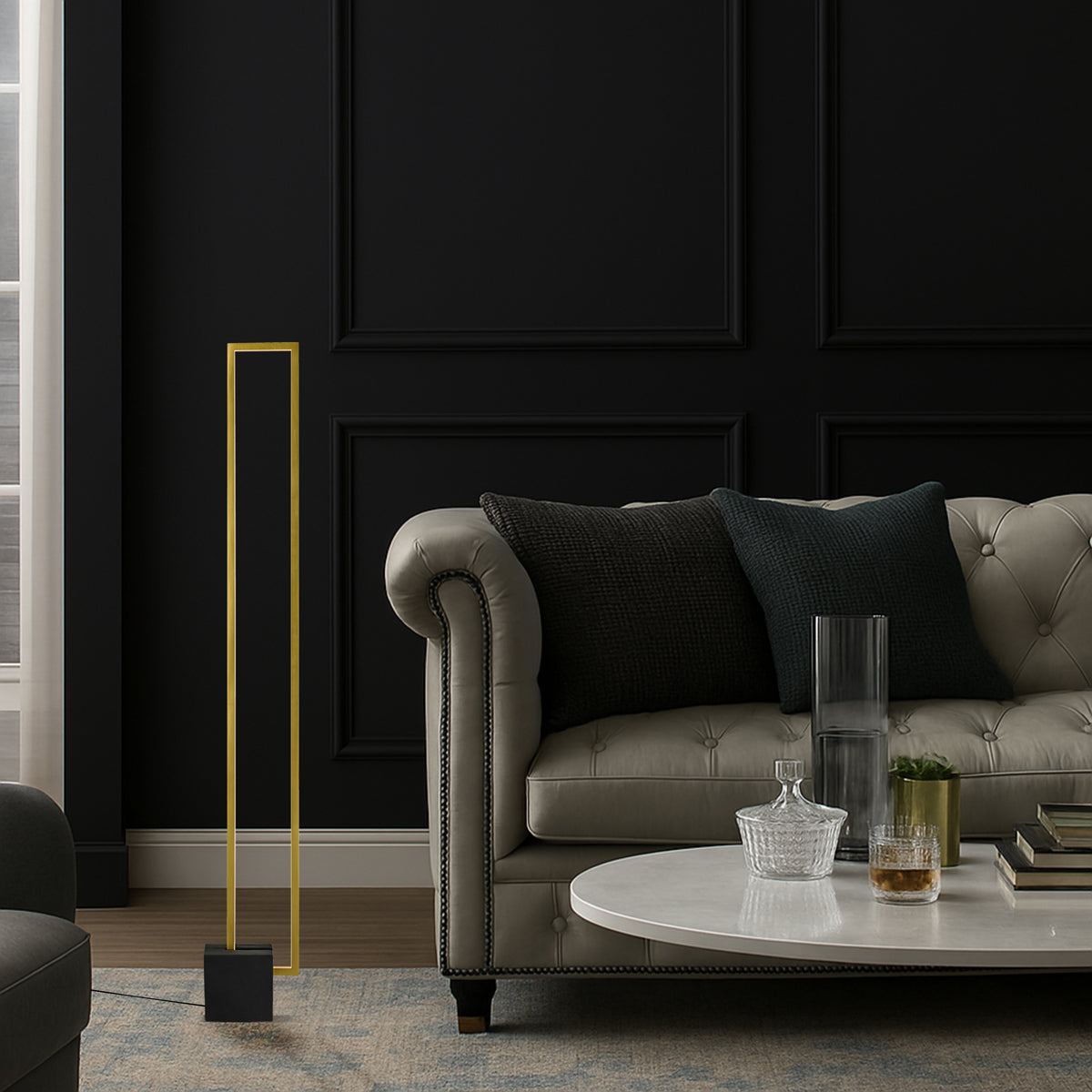 Modric Gold and Black LED Warm White Contemporary Floor Lamp