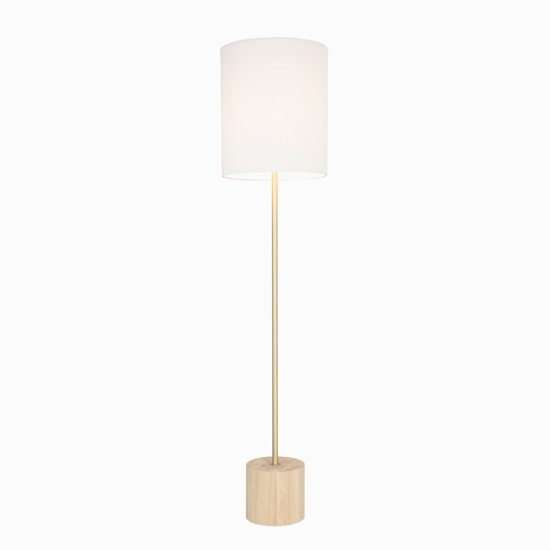 Flemington Timber and White Modern Floor Lamp