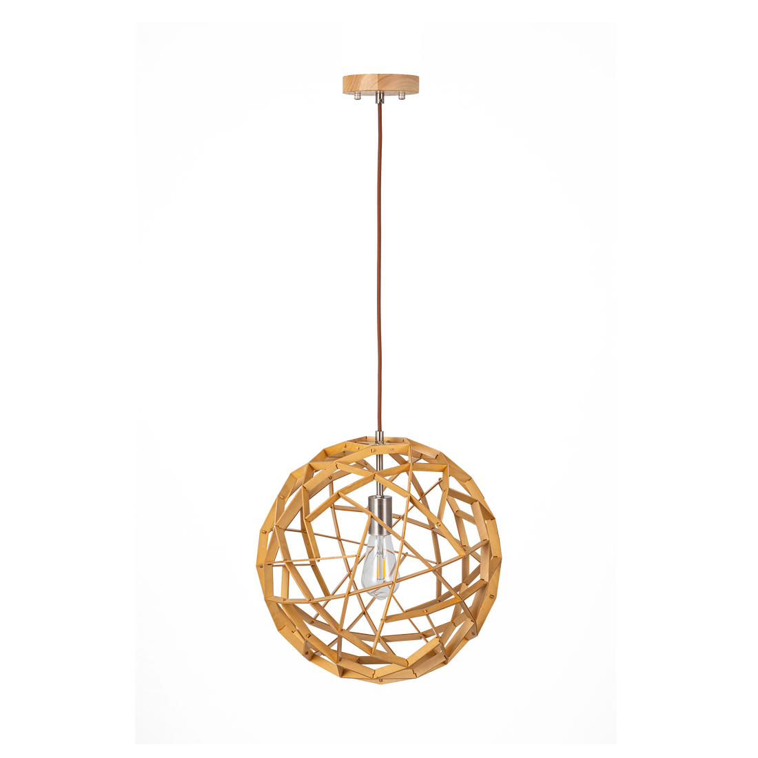 Malmo Natural Timber Large Round Organic Pendant