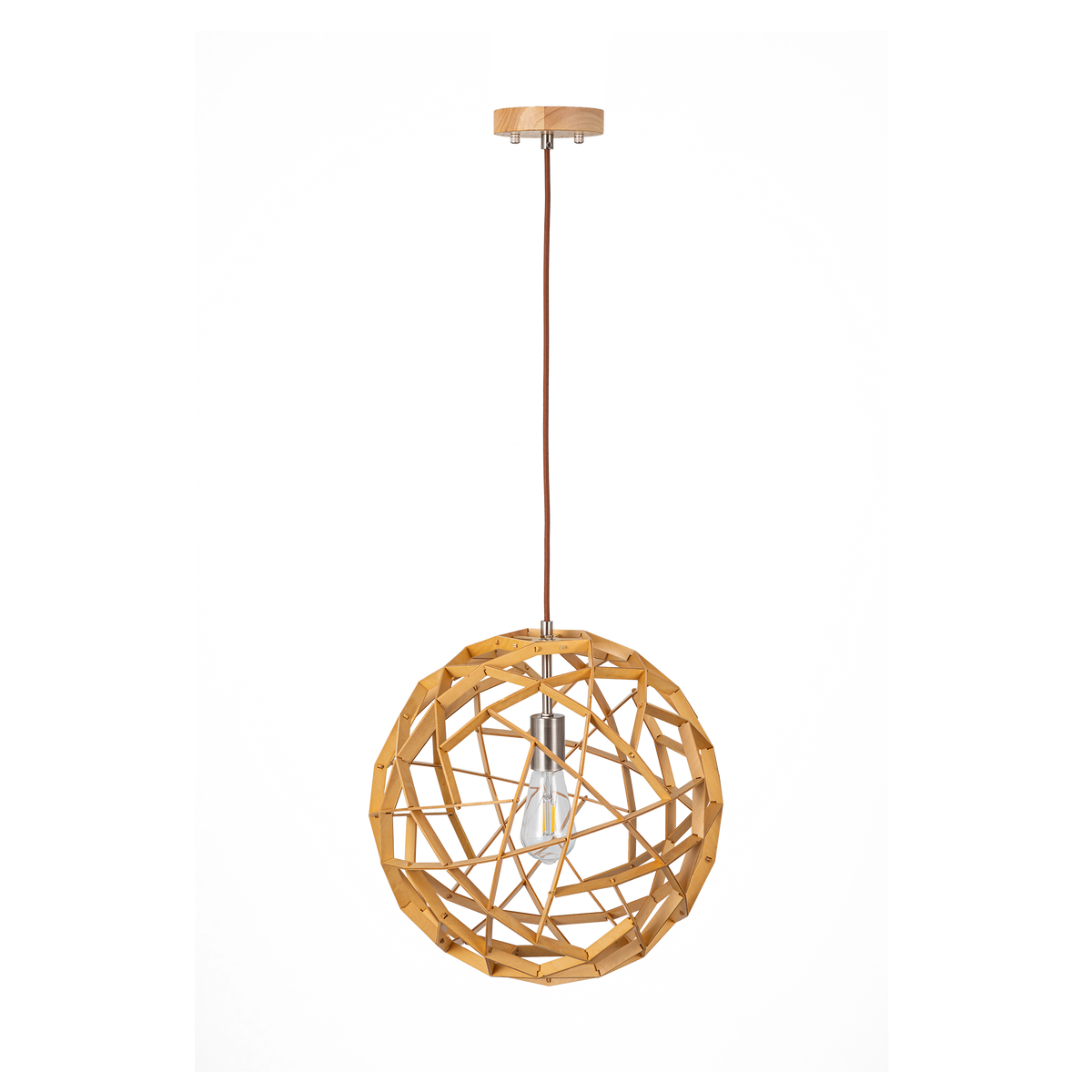 Malmo Natural Timber Large Round Organic Pendant