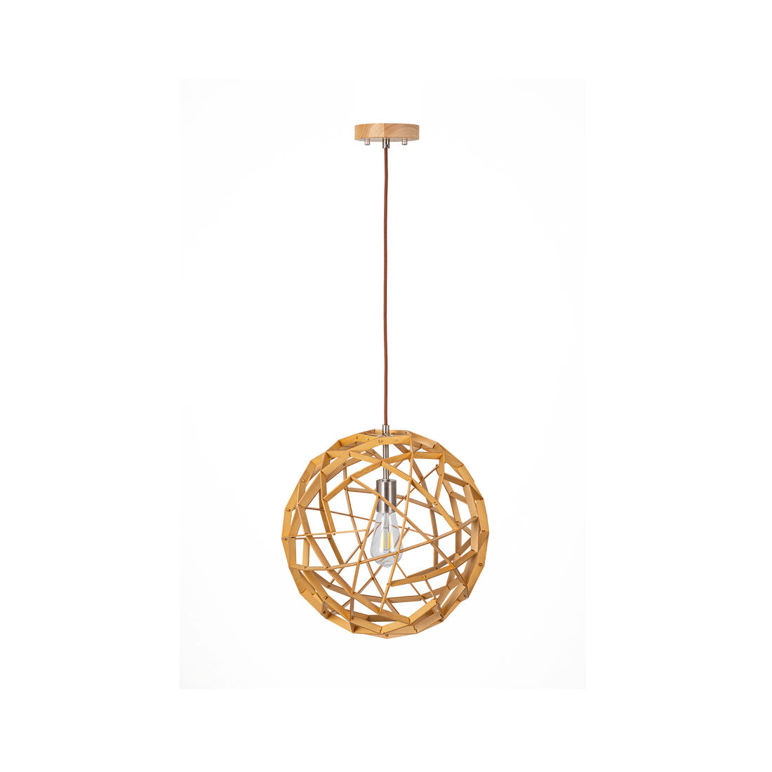 Malmo Natural Timber Small Round Organic Pendant