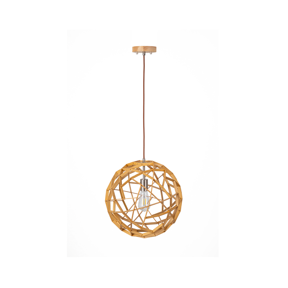 Malmo Natural Timber Small Round Organic Pendant