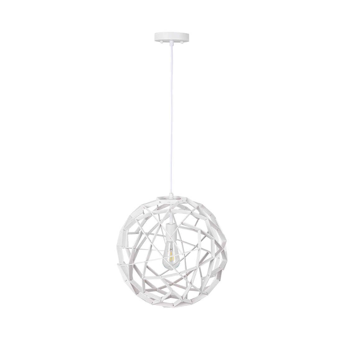 Malmo White Timber Large Round Organic Pendant