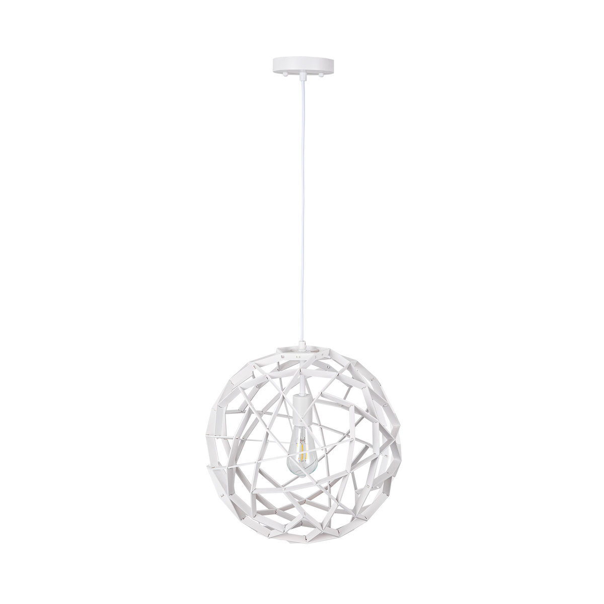 Malmo White Timber Large Round Organic Pendant