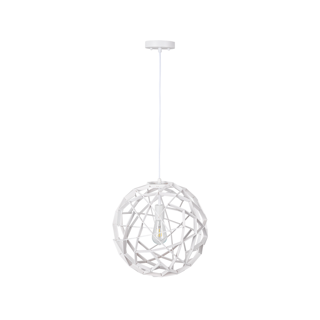 Malmo White Timber Medium Round Organic Pendant
