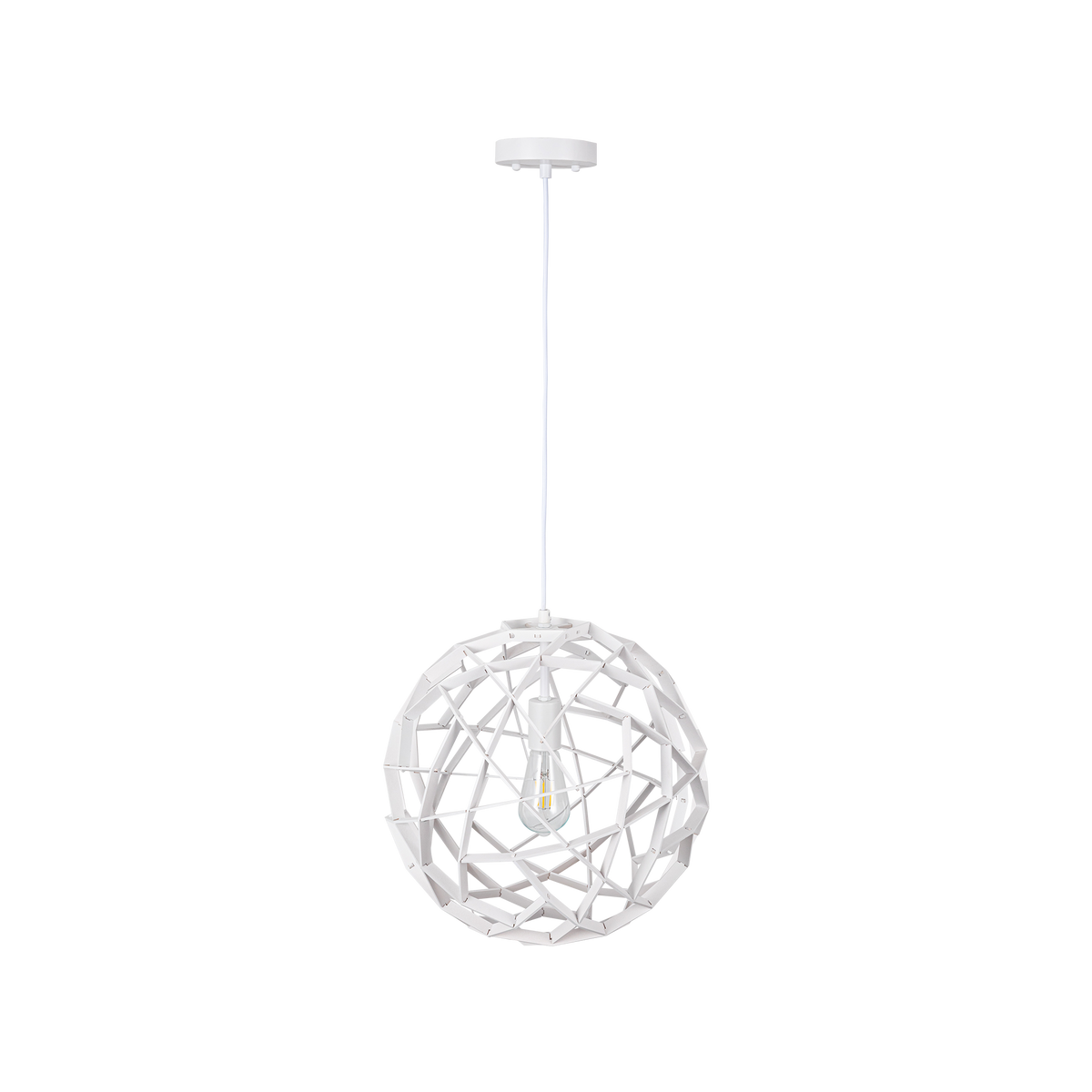 Malmo White Timber Medium Round Organic Pendant