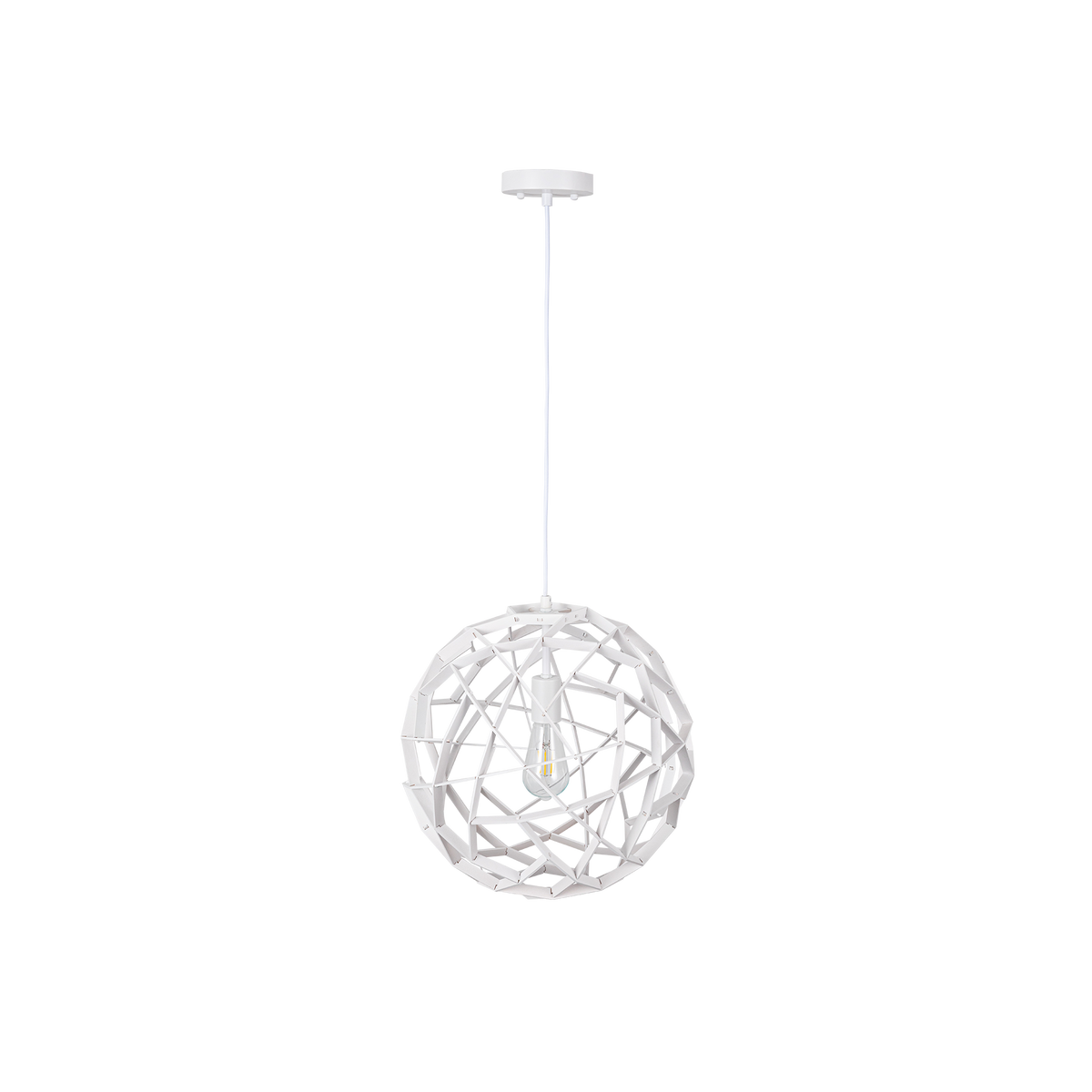 Malmo White Timber Small Round Organic Pendant