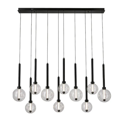 Meteor Black 10 Light LED Linear Pendant