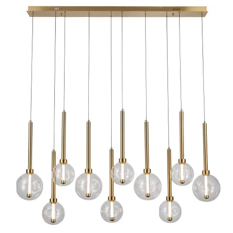 Meteor Gold 10 Light Bar LED Linear Pendant