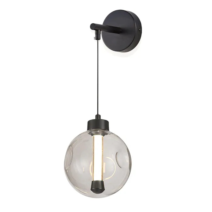 Meteor Black 1 Light LED Modern Wall Light
