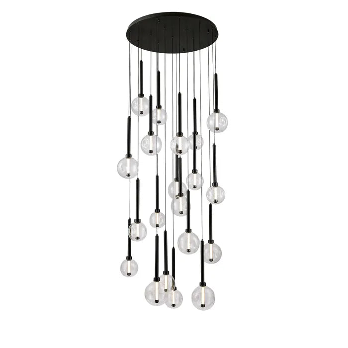 Meteor Black 20 Light LED Modern Pendant
