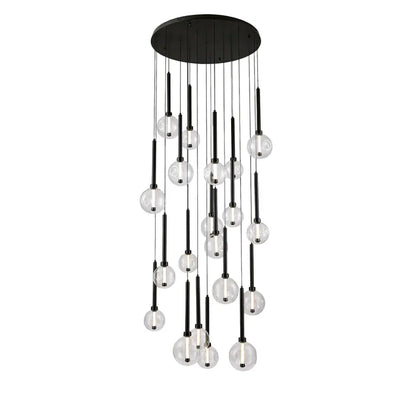 Meteor Black 20 Light LED Modern Pendant