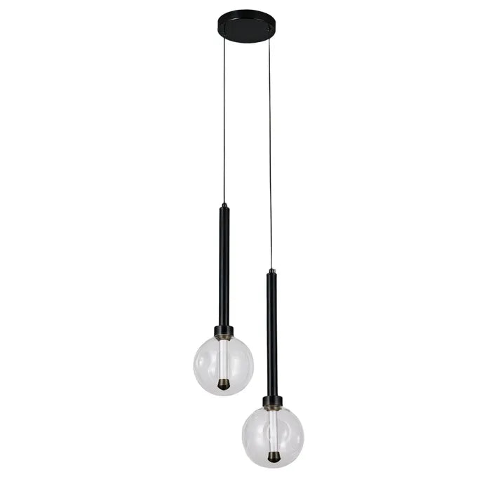 Meteor Black 2 Light LED Modern Pendant