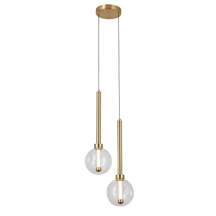 Meteor Gold 2 Light LED Modern Pendant