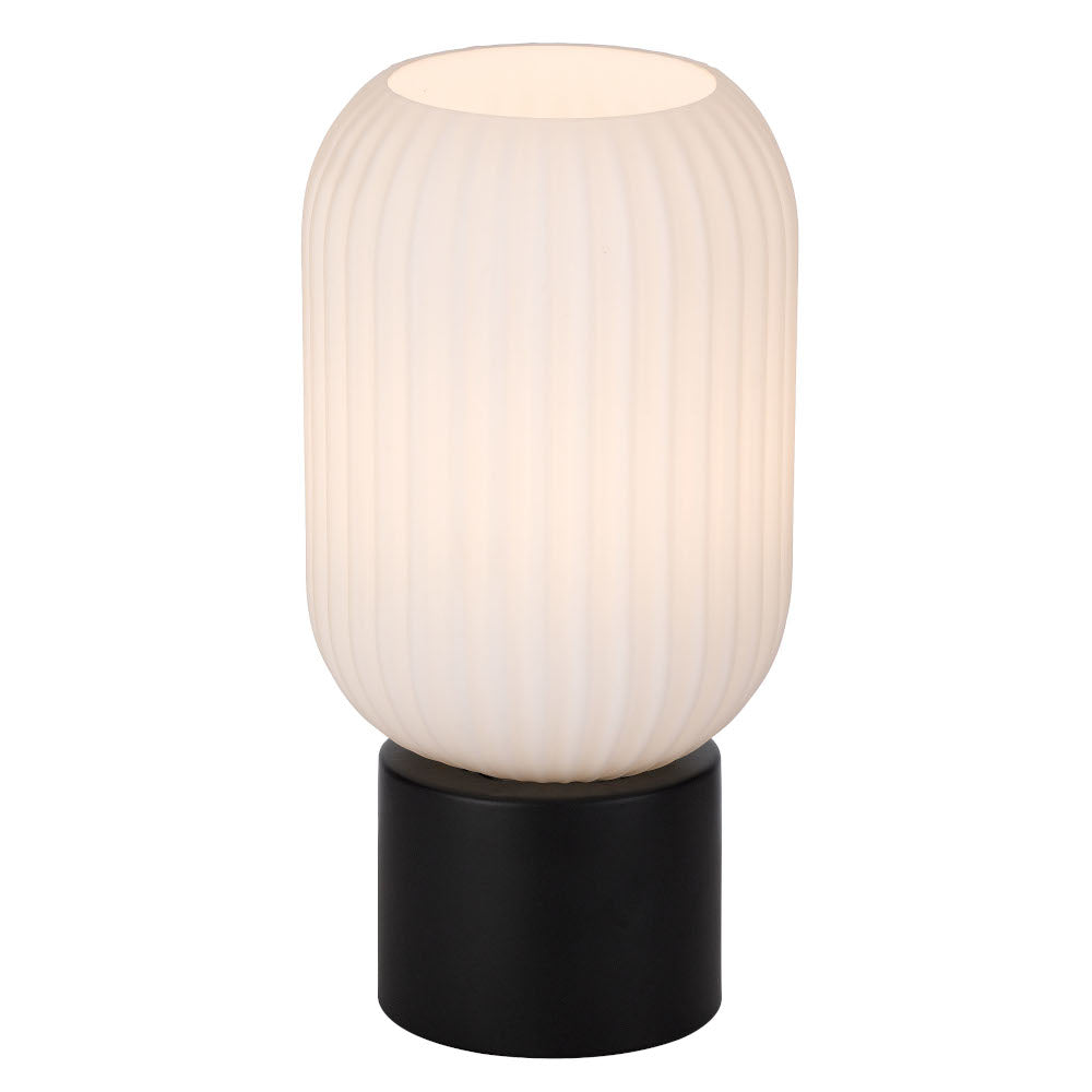 Nori 1 Light Black with Opal Glass Table Lamp