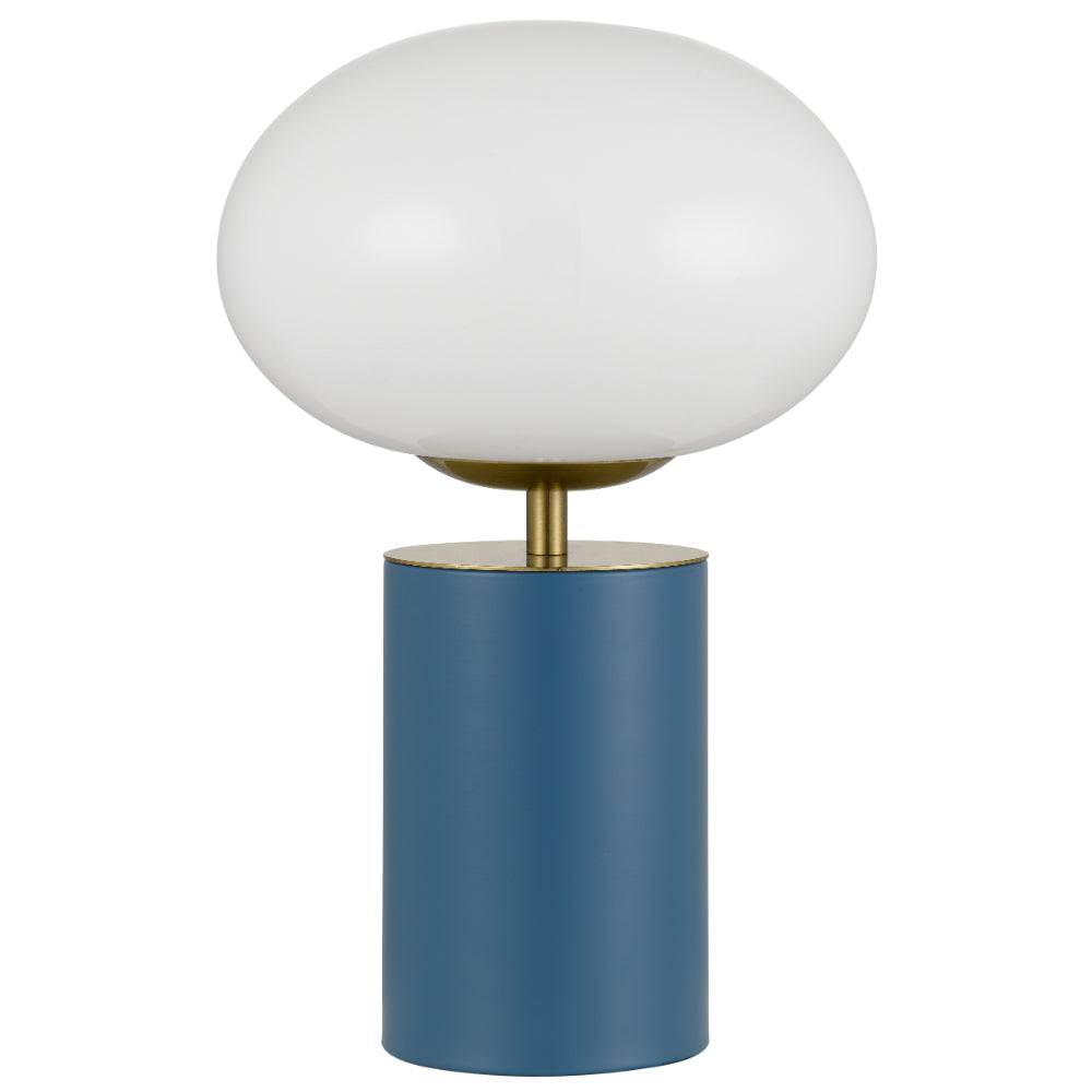 Notal Blue and Gold with Opal Gloss Contemporary Touch Table Lamp
