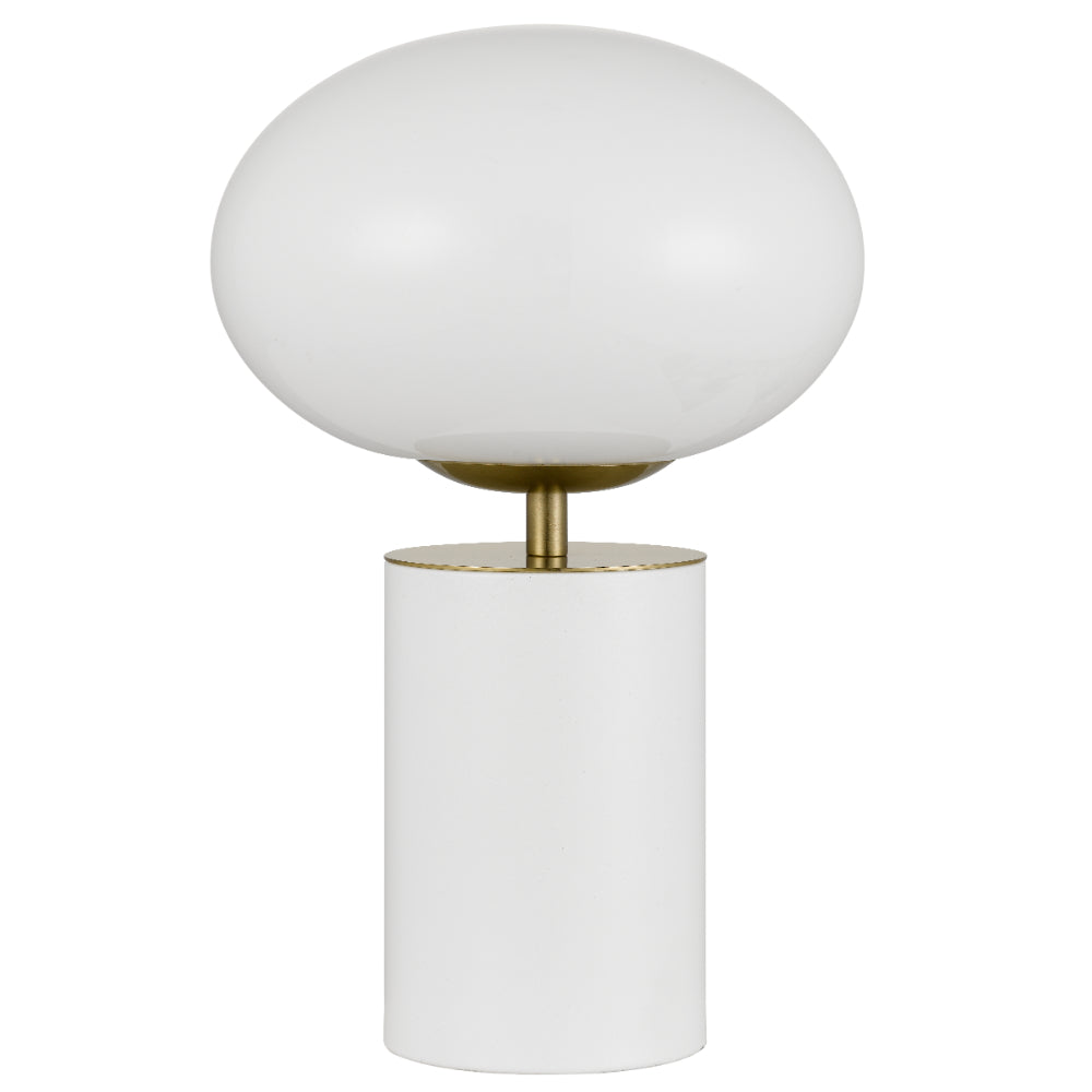 Notal White and Gold with Opal Gloss Contemporary Touch Table Lamp