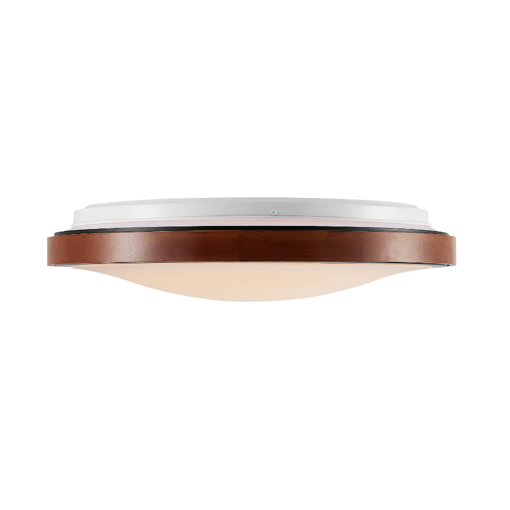 Orlin 42cm 24w Timber and Black Tri-Colour LED Oyster Close to Ceiling
