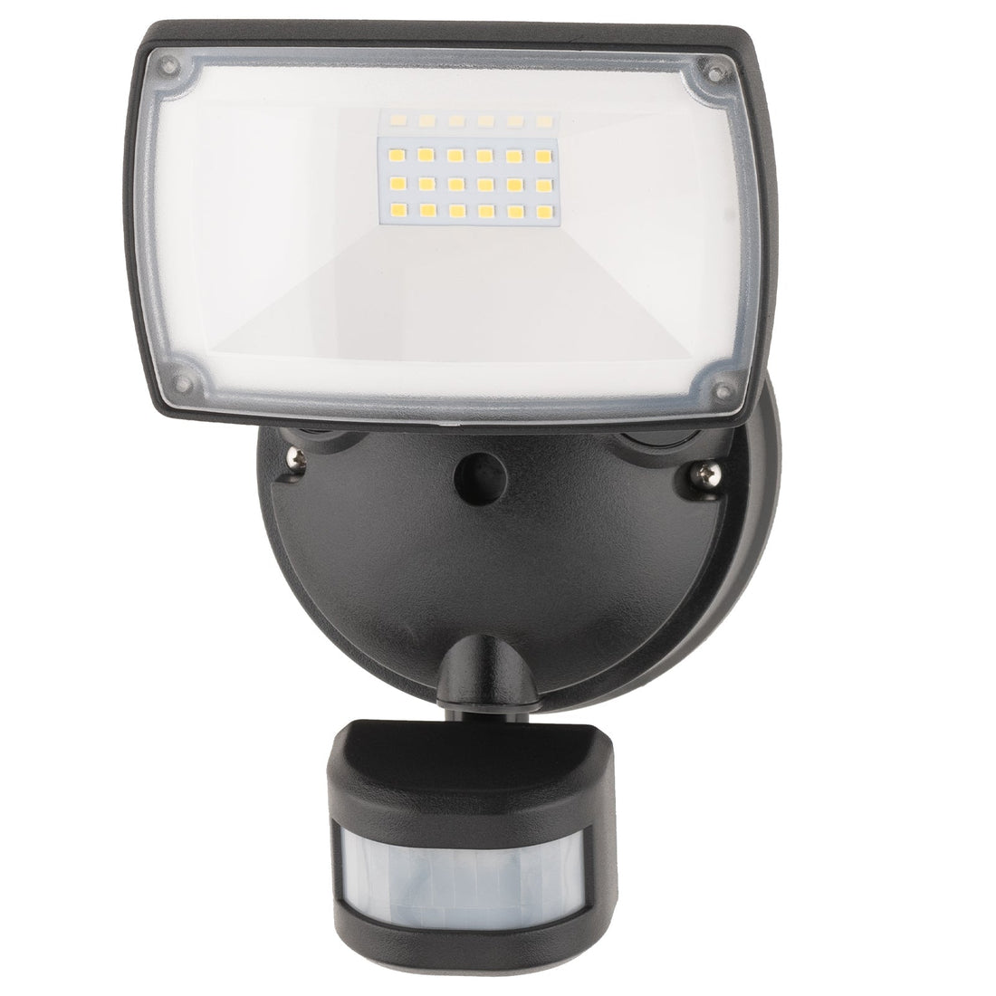 Onyx Black Sensor 1 Light Cool White LED Adjustable Flood Light