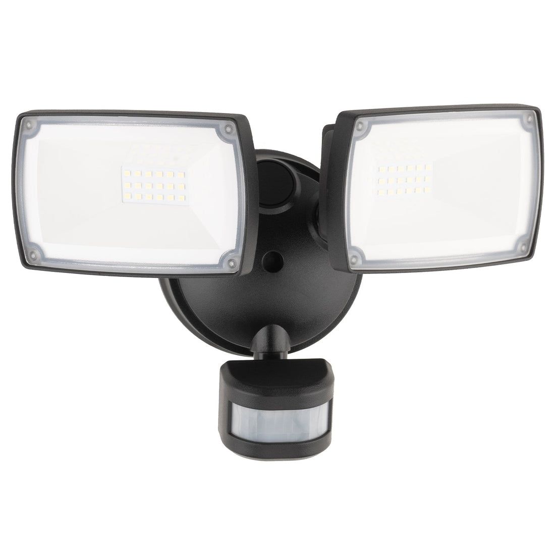 Onyx Black Sensor 2 Light Cool White LED Adjustable Flood Light