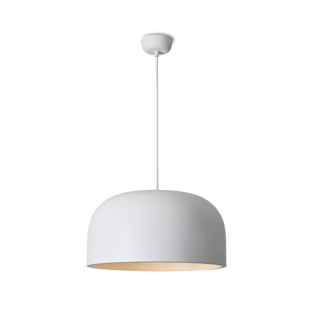 Oslo White Large Rustic Dome Pendant