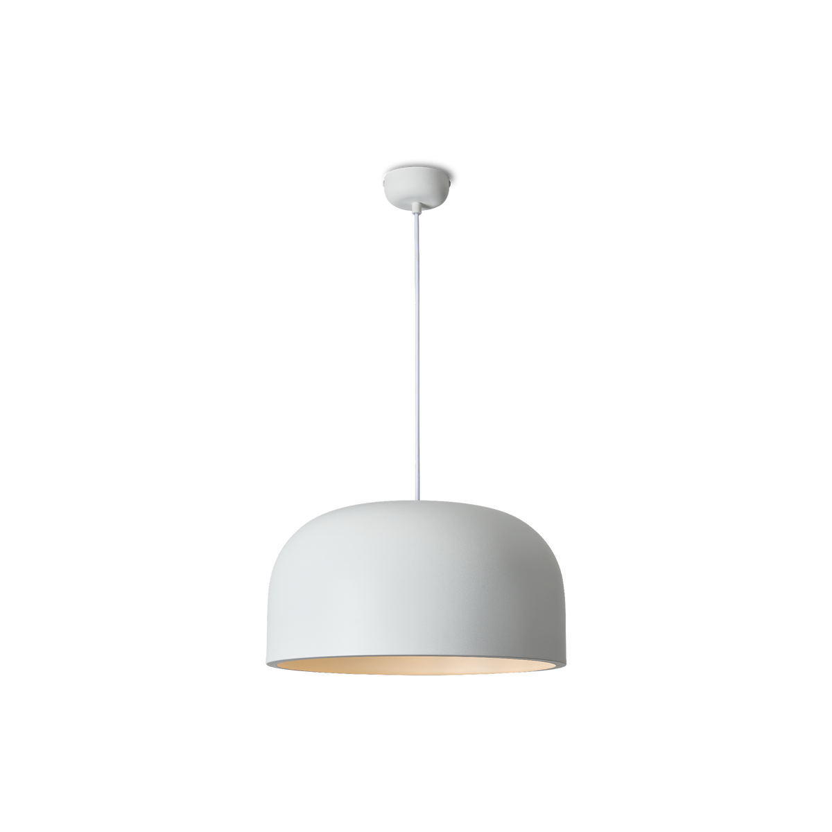 Oslo White Small Rustic Dome Pendant