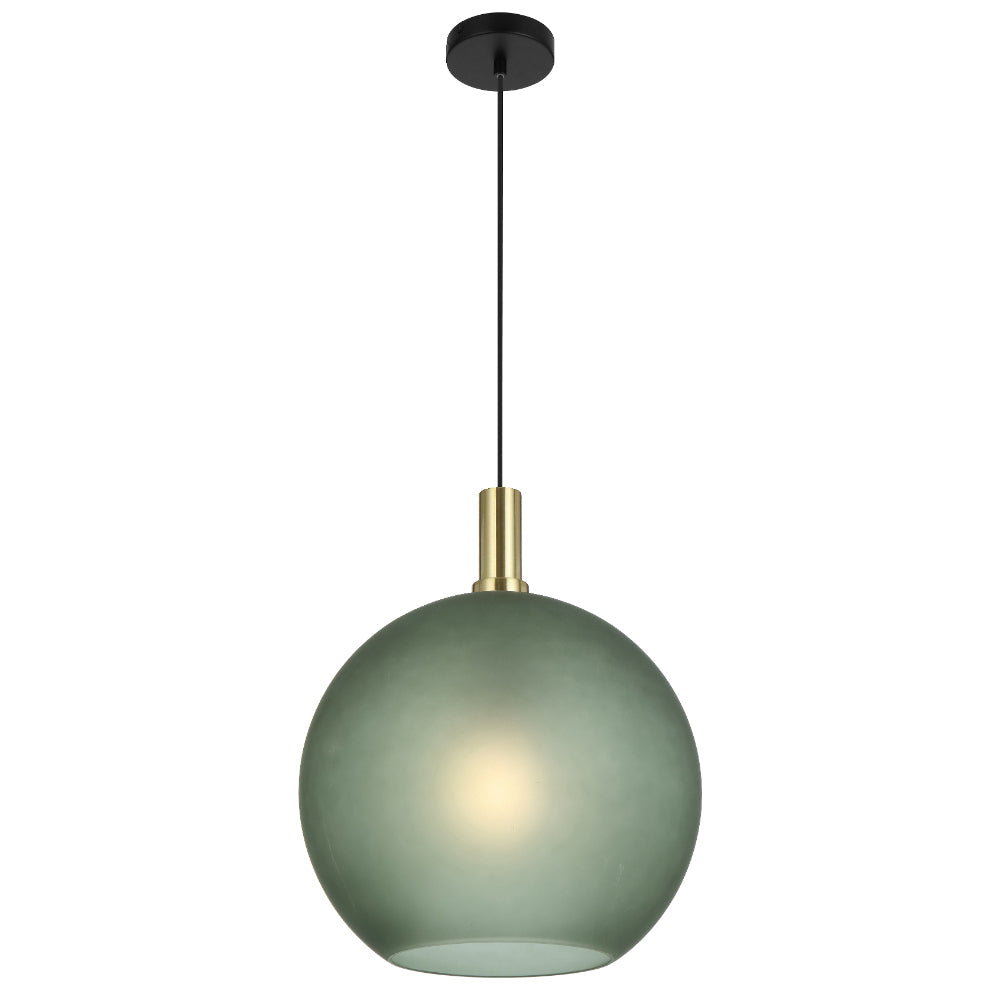 Patino 40cm Gold and Black with Green Glass Modern Pendant