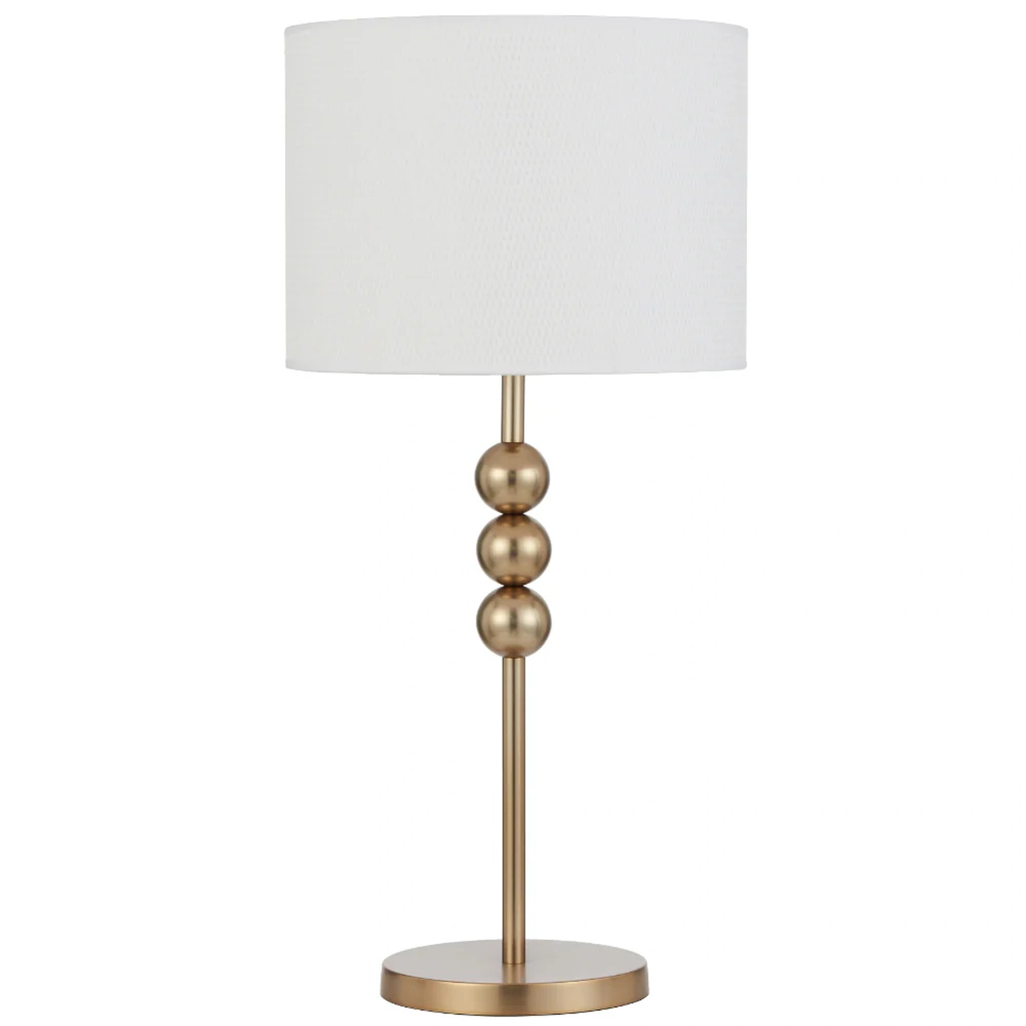 Poetix Gold Metal and Fabric Shade Contemporary Table Lamp