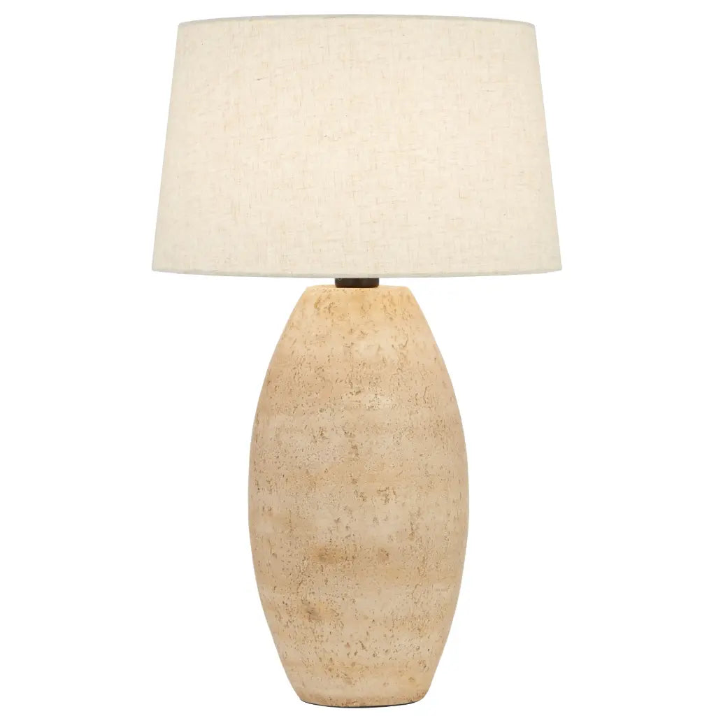 Pontus Beige Cast Stone Table Lamp