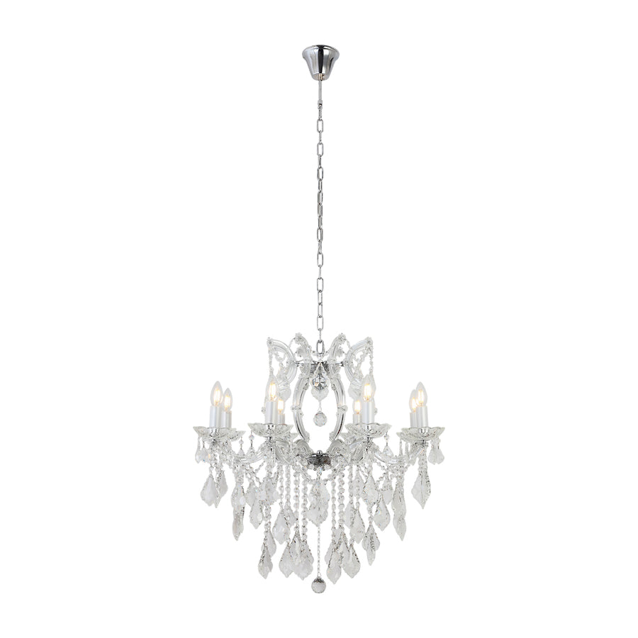 QL9016/8 8-Light Clear with Crystal Traditional Pendant Fixture