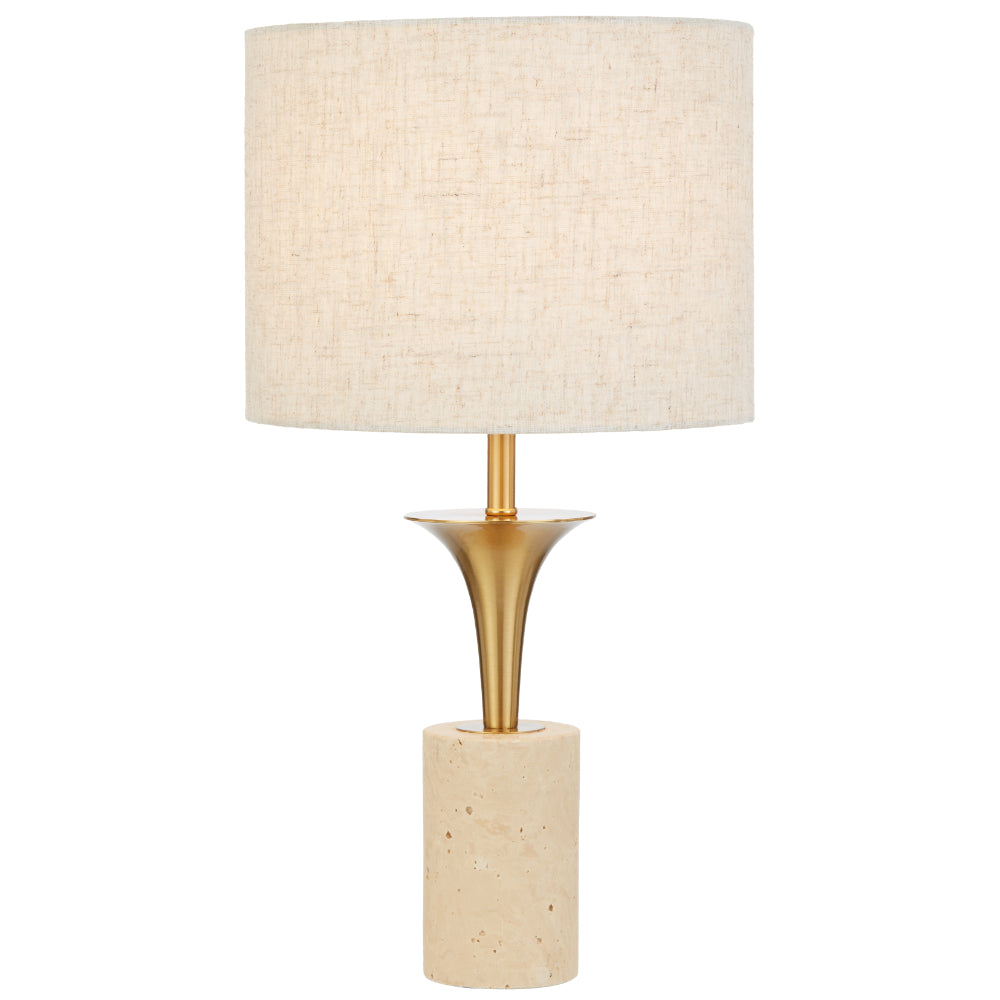 Renara Beige Travertine Table Lamp