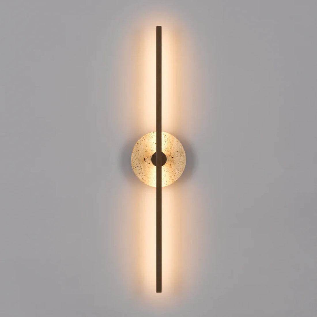 Rimini Vintage Brass Travertine 3000k LED Contemporary Wall Light