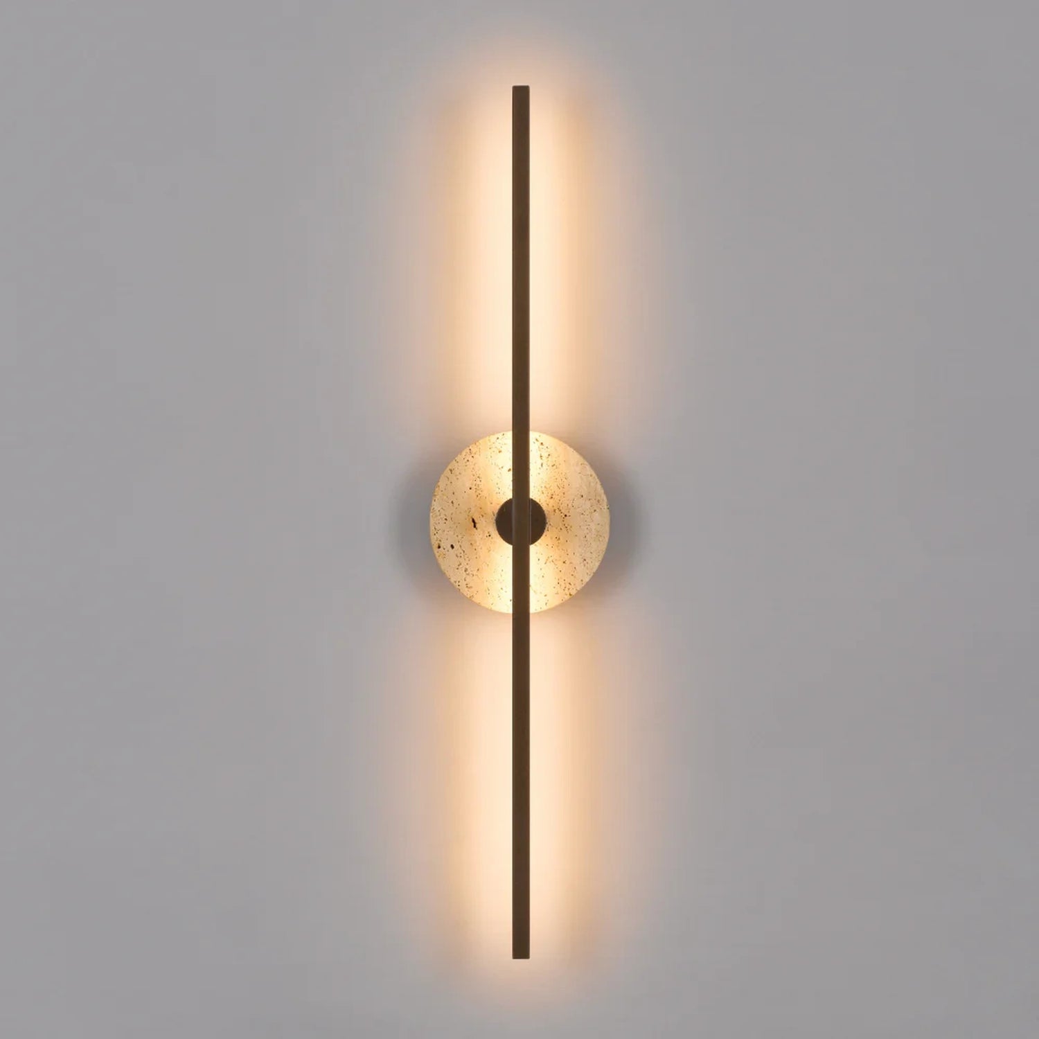 Rimini Vintage Brass Travertine 3000k LED Contemporary Wall Light