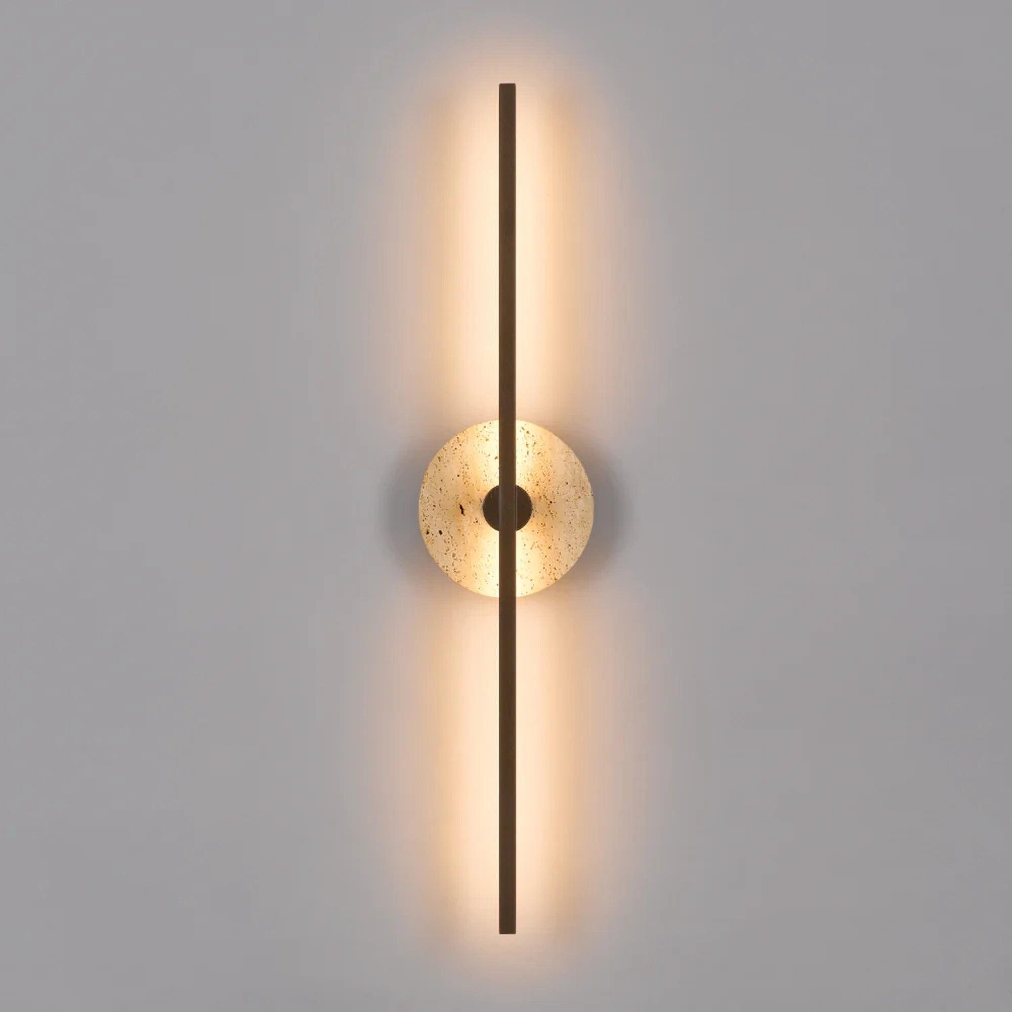 Rimini Vintage Brass Travertine 3000k LED Contemporary Wall Light