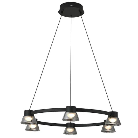 Rocket 600 Black LED Round Pendant