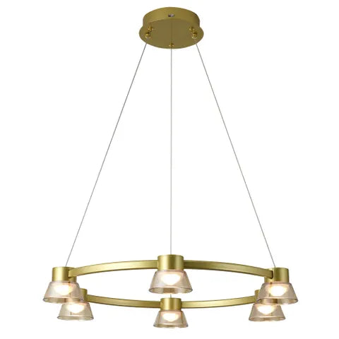 Rocket 600 Gold LED Round Pendant