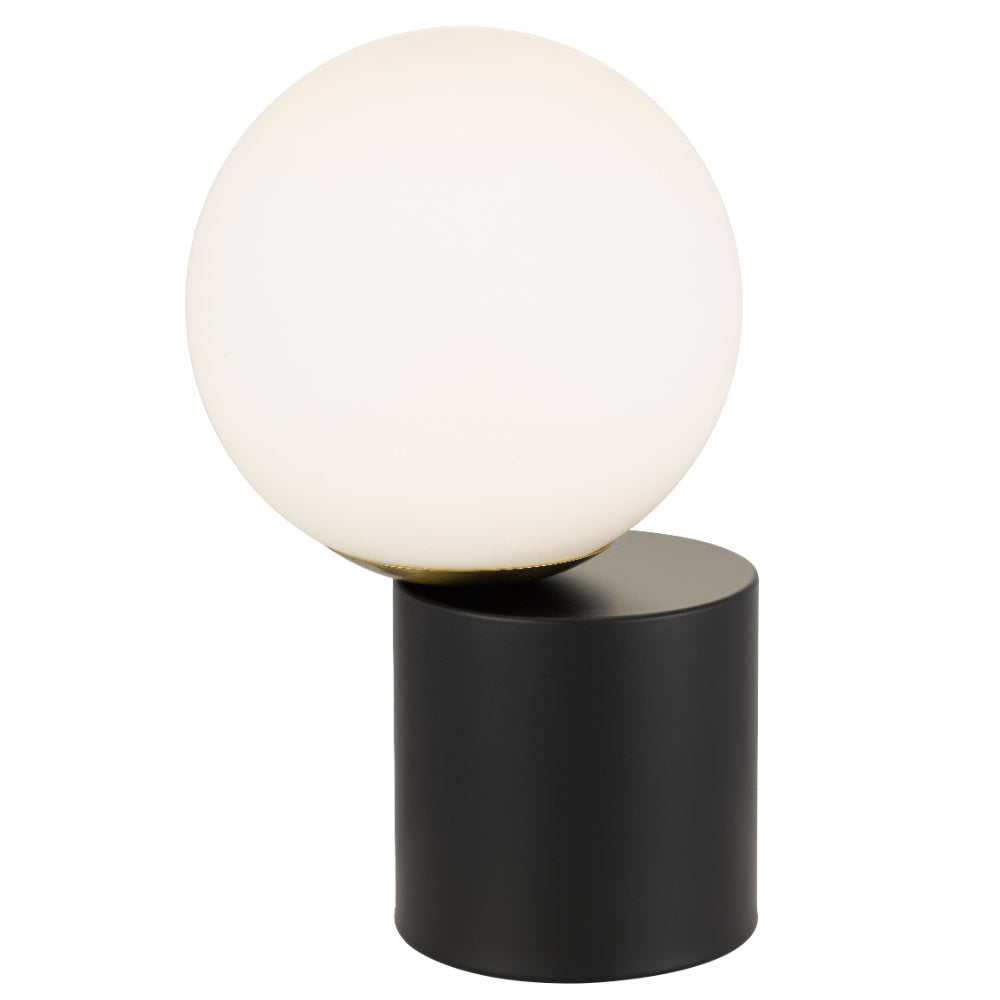 Setra Black with Opal Matt Contemporary Touch Table Lamp