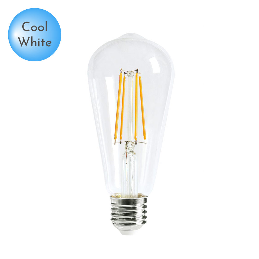 ST64 LED E27 Clear Glass Daylight Globe