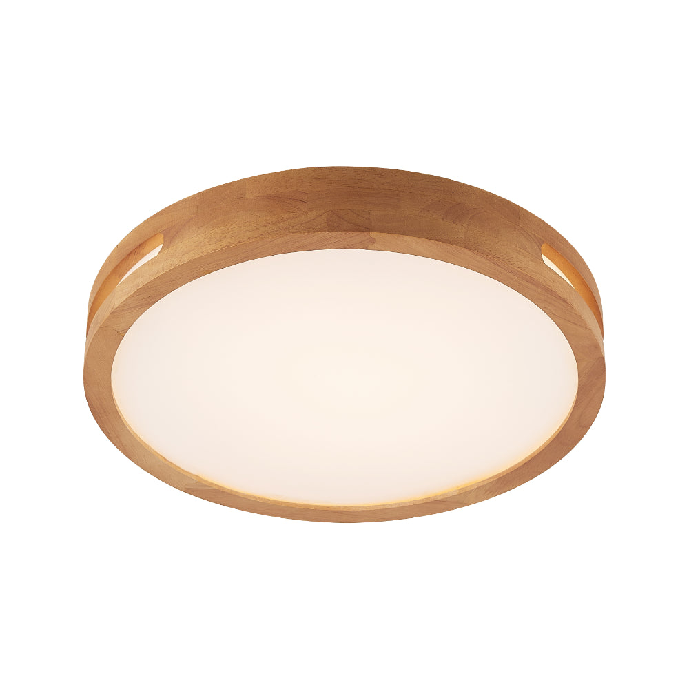 Thalia 40cm 24w Timber Tri-Colour LED Oyster Close to Ceiling